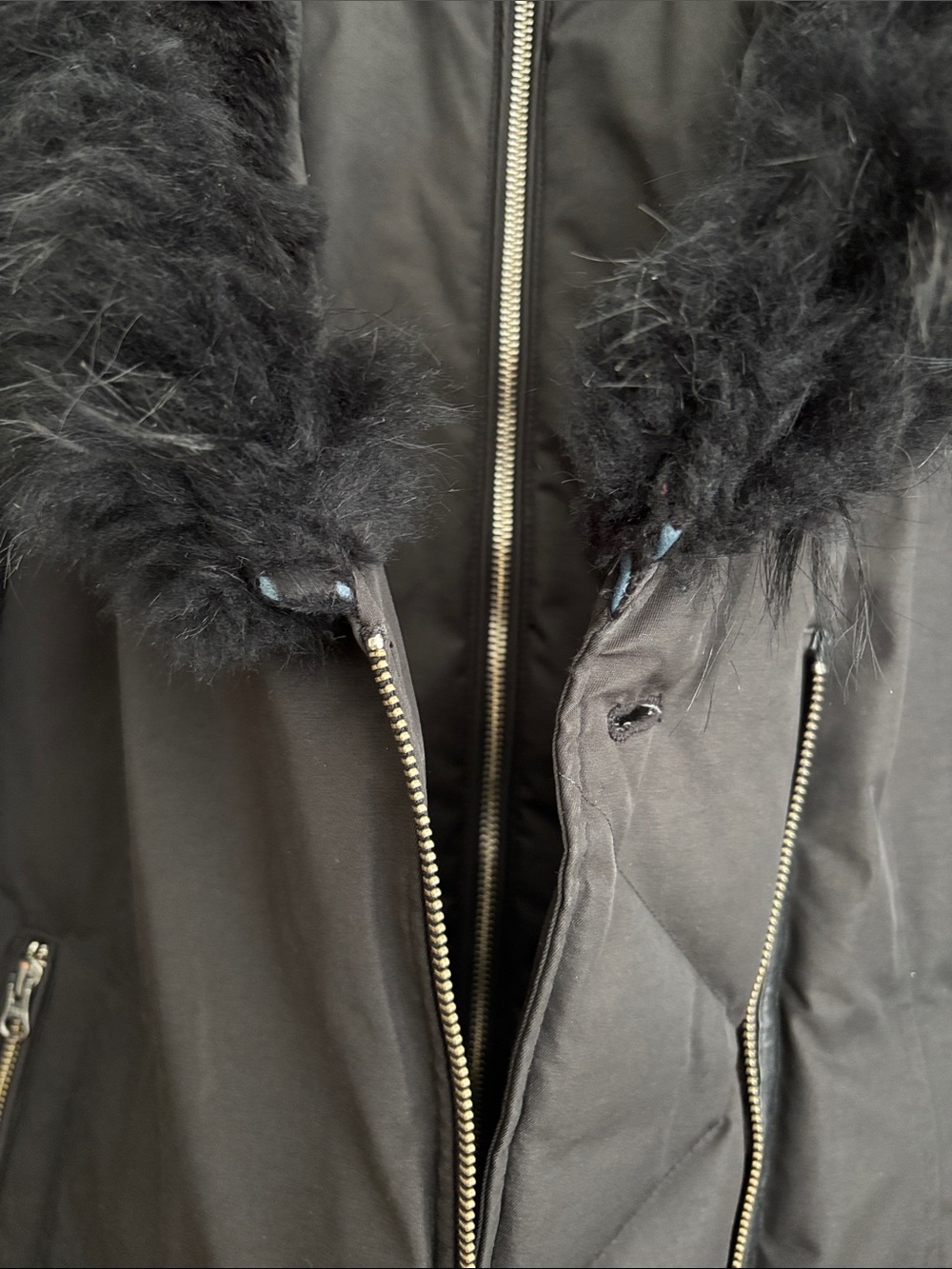 Mackage Black Puffer Jacket with Fur Trim and Hood - Picture 6 of 13